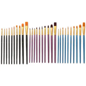 

10Pcs Artist Paint Brush Round Pointed Tip Nylon Hair Artist Brush for Acrylic N0HC