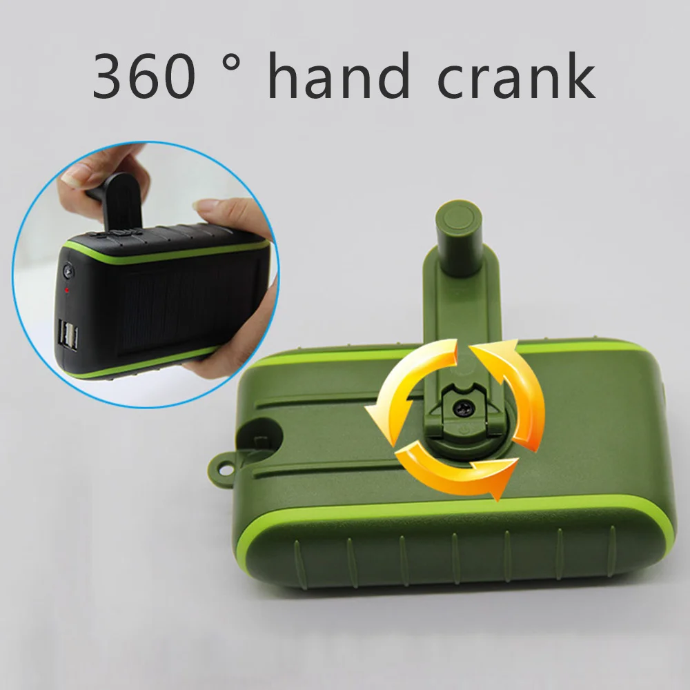 Солнечное Ручное Зарядное устройство 6000/8000mAh Водонепроницаемый Солнечный светодиодный портативный двойной USB внешний аккумулятор для смартфона
