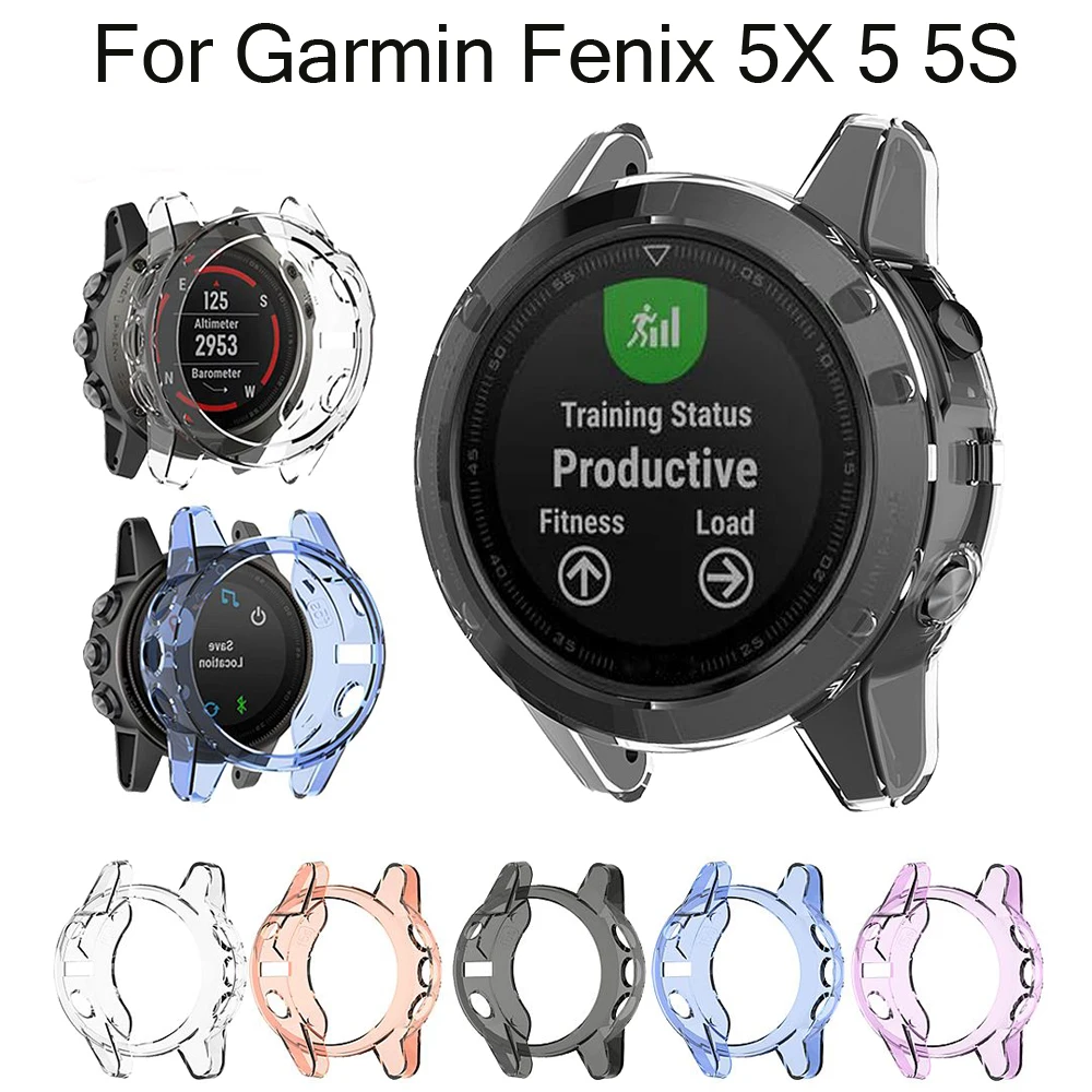 Чехол для смарт часов Garmin Fenix 5 5S 5X Plus TPU защитная рамка сменный противоударный