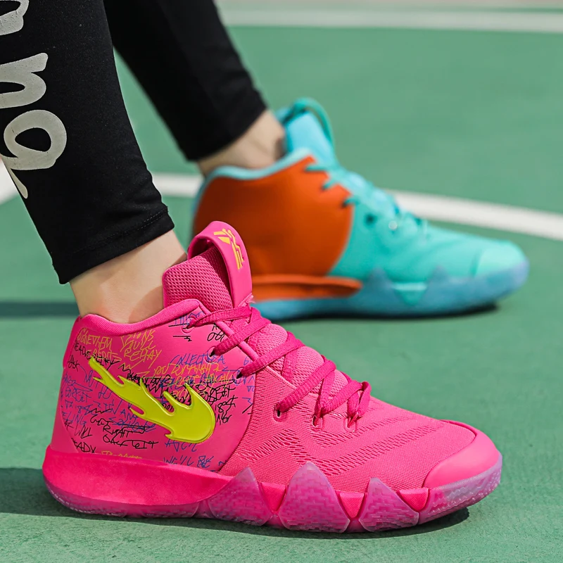 Мужские баскетбольные кроссовки Kyrie 4 9 Uptempo Boots ретро 11 обувь для мальчиков трикотажные летние кроссовки zapatillas hombre - Цвет: Многоцветный