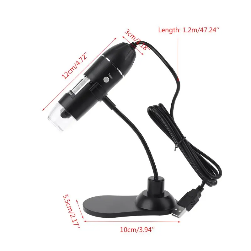 

Digital USB Microscope 1000X Magnifier Protable Endoscope Microscope with Stand L4MB