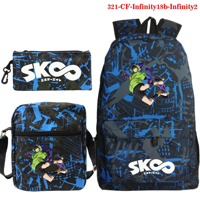 

Anime Backpack 3Pcs Sets SK8 The Infinity Langa Miya Reki Printed Children Schoolbag Boys Girls Rucksack Teenager Sk8 Backpacks