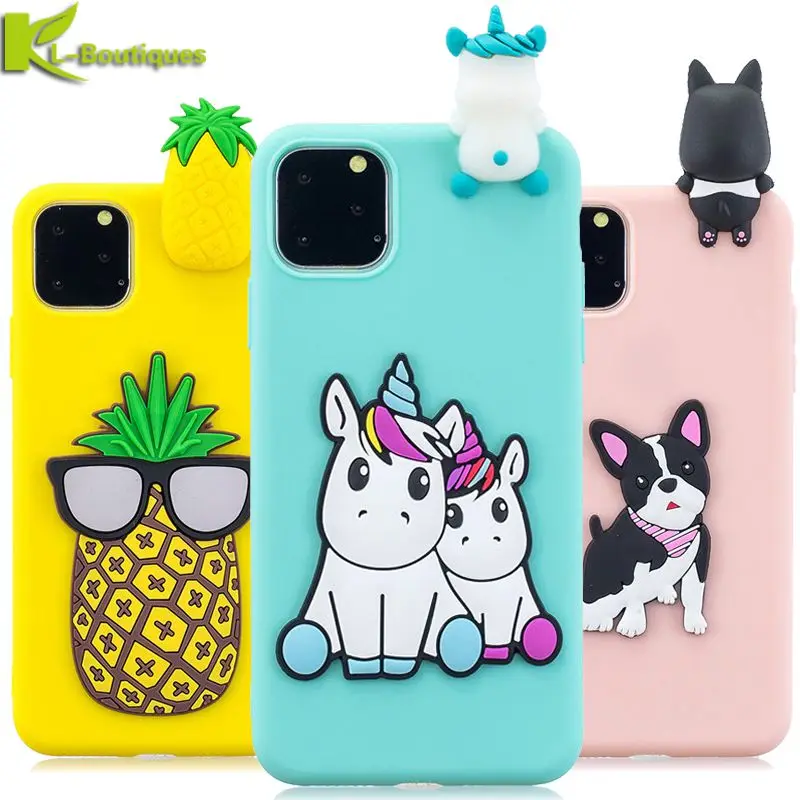 

For Coque iPhone 11 Case on For Etui iPhone 11 iphone 11 Pro Max Cover Fundas 3D Doll Toys Candy Soft TPU Silicone Phone Cases