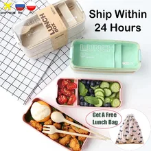 Lunch-Box Food-Storage-Container Wheat-Straw Microwave Healthy-Material Foodbox Portable