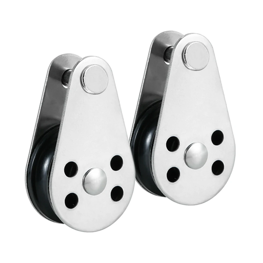 2pcs 316 Stainless Steel Wire Rope Crane Pulley Block Boat Kayak