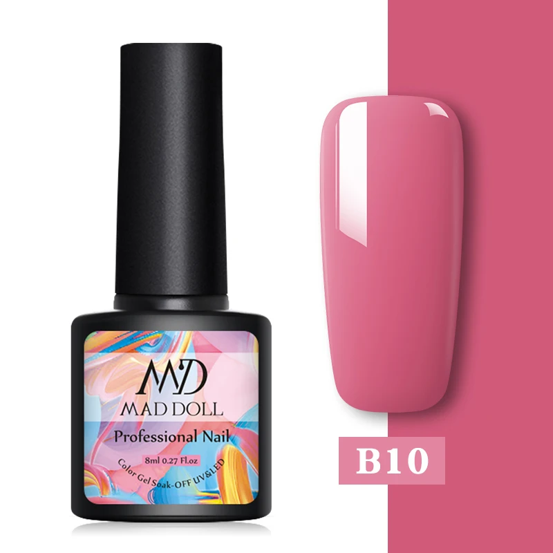 34-B10 MAD DOLL 8 мл Гель-лак для ногтей сладкий красочный долговечный замачиваемый УФ Гель-лак для ногтей One-shot Nail Art DIY beauty Design гель - Цвет: 34-B10