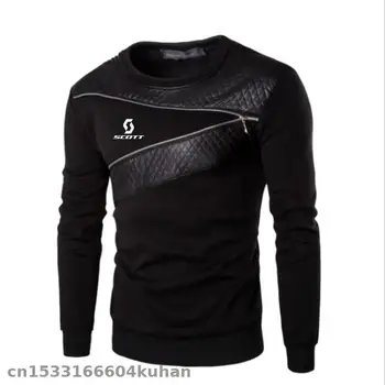 

Motorcycle Cycling riding Fashion round neck for scott sweater men with zipper decoration coat motorsport Mens clothes