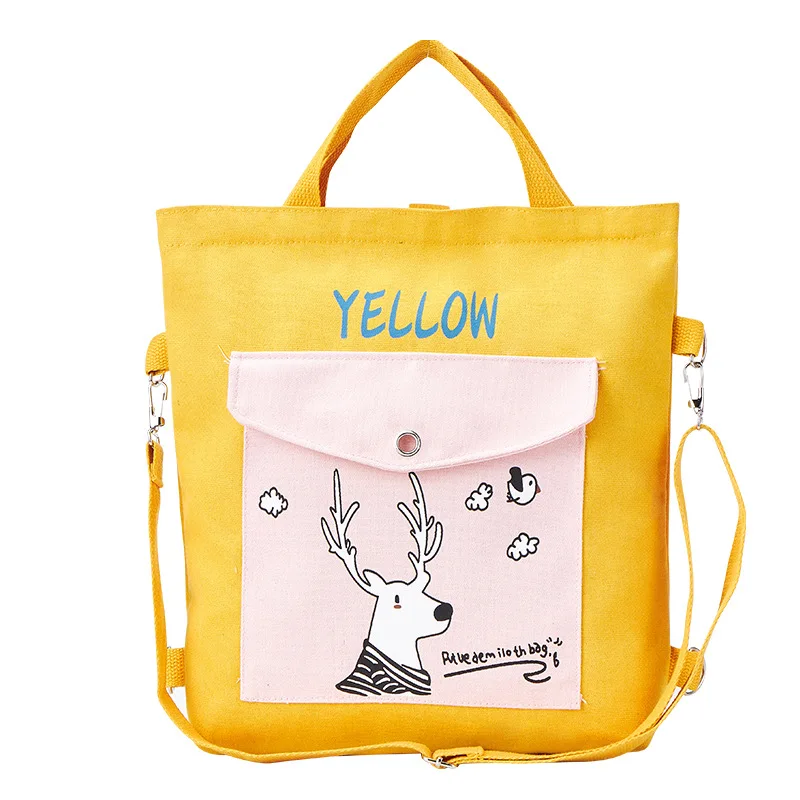Лоскутная Парусиновая Сумка-тоут с животными, сумки мочила, сумочка с верхней ручкой, новинка, женские сумки Mochila, сумки через плечо - Цвет: Цвет: желтый