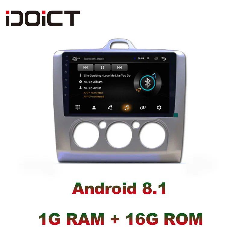 IDOICT Android 8 1 автомобильный DVD плеер GPS навигация Мультимедиа для Ford Focus радио 2005 2011