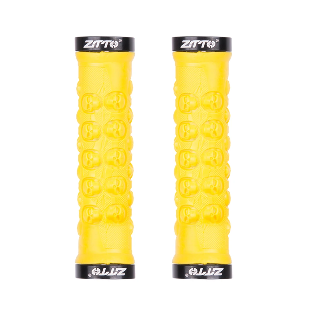 Ручки на руль велосипеда для велосипеда 1 пара TPR резиновый замок на противоскользящие ручки для складной, для горного велосипеда MTB ручки - Цвет: Цвет: желтый