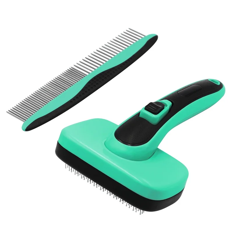 

Pet Comb Automatic Hair Removal Brush Cat And Dog Open Knot Needle Comb Automatic Telescopic Sticky Bead Brush Cleaning Supplies