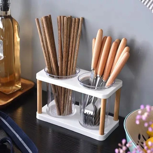 Nordic style Japanese-style Kitchen tableware storage Creative ceramic plastic Chopsticks tube Chopsticks Drain Storage Box