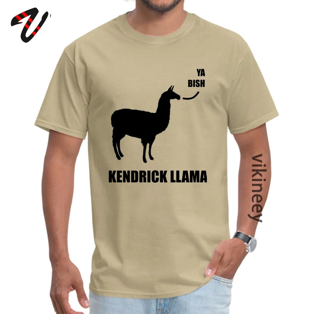 Men&amp;#39;s Wholesale Street T Shirt Round Collar Summer 100% Cotton T Shirts Custom Short Sleeve Kendrick Llama Tee Shirts Kendrick Llama 6549 beige