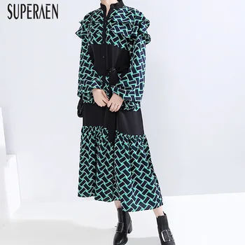 

SuperAen Fashion Women Dress Spring New 2020 Long Sleeve Ladies Dress Korean Style Print Casual Women Clothing