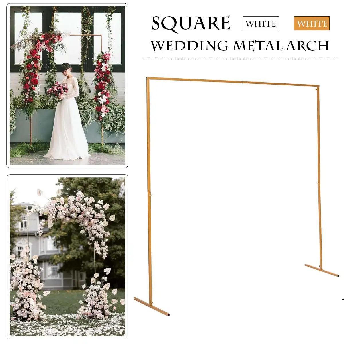錬鉄製の結婚式の背景フレーム 2m X 2m フラワースタンド カスタマイズ可能な正方形のアーチ 結婚式の装飾 Aliexpress ホーム ガーデン