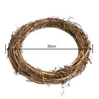 Новое кольцо из ротанга, Рождественское украшение, обнаженное кольцо, высушенные цветы, рама, искусственная цветочная гирлянда, сделай сам, ручная работа, Висячие цветочные венки - Цвет: 20cm