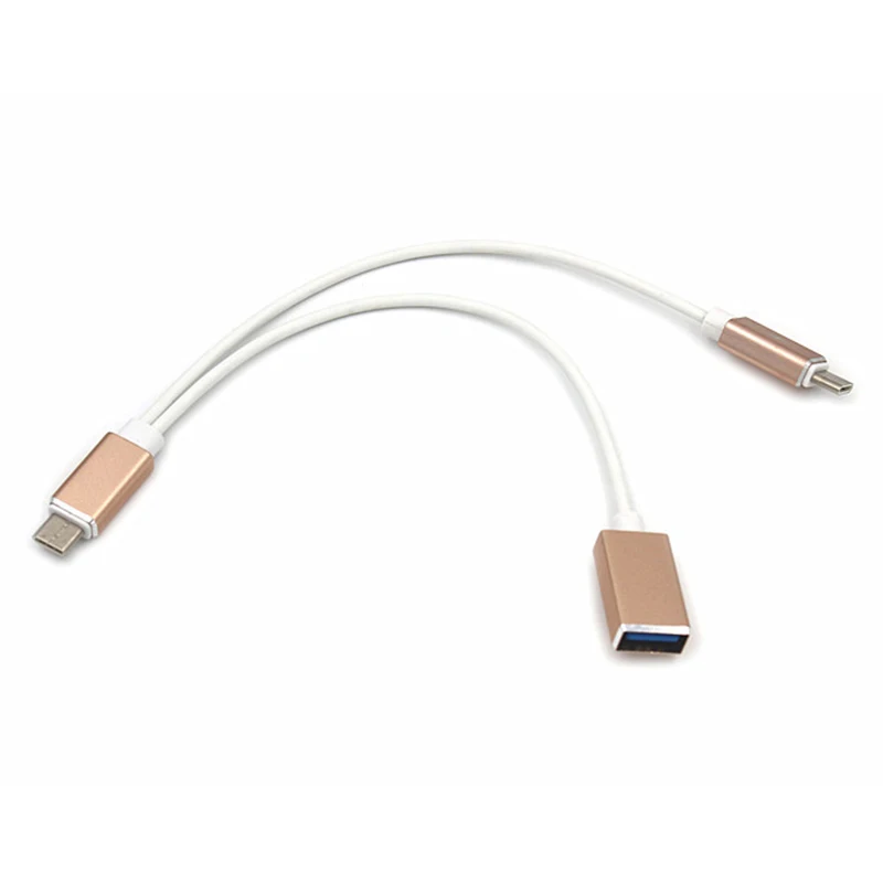 Portable Lightweight Long 2 In 1 Type-c To OTG Data Transfer Adapter Cable Charge for Huawei for OPPO for Xiaomi Android Phone