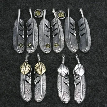 

New Sterling Silver Feather Pendant Indian Ornament Fashion Influx People Necklace Pendant