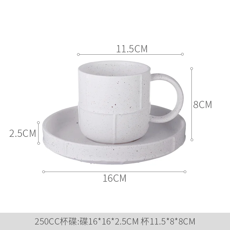 Simple ceramic teapot cold water bottle retro white set coffee afternoon tea cup mug milk can sugar bowl mx6221104 - Цвет: 250ml-Cup Saucers-A