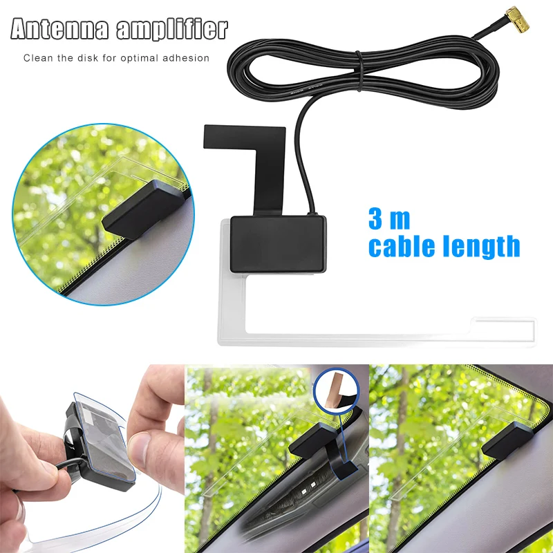 

DAB Disc Antenna Active Radio Adapter Accessories Easy Installation for Car Vehicle SD998
