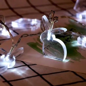 

1.65M Easter String Lights 10 LED Rabbit Shape Decorative Lights String Battery Powered Waterproof Lamp For Party Decor F18
