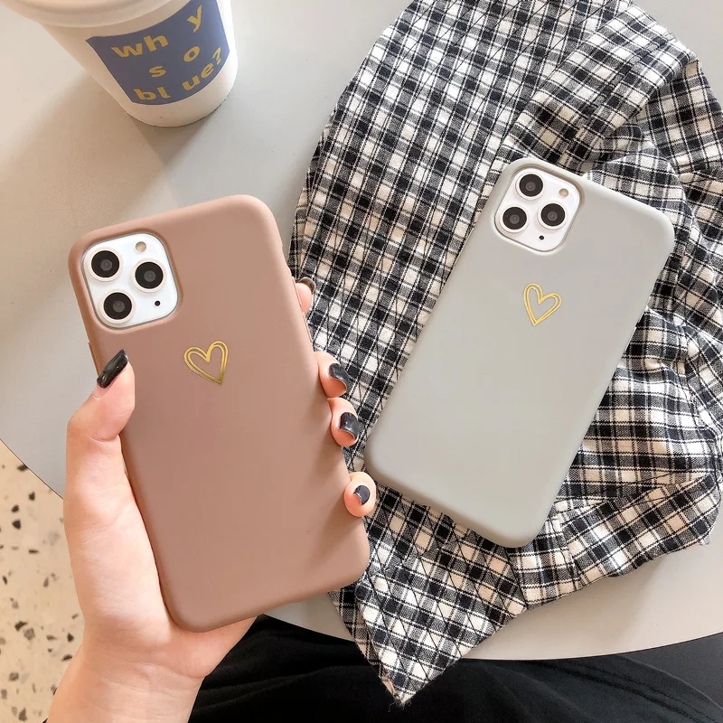 

ottwn Soft TPU Back Case For iPhone 11 X XR XS Max Love Heart Phone Cover For iPhone 6 6S 7 8 7Plus Ultra-thin Back Cases Cover