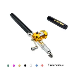 Алюминиевая ручка из сплава легкая портативная складная удочка с катушкой карманная телескопическая удочка колеса рыболовные снасти
