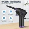 Wireless Air Duster 45000 RPM Dust Blowing Gun USB Compressed Air Blower Cleaning For Computer Laptop Keyboard Camera Cleaning 1