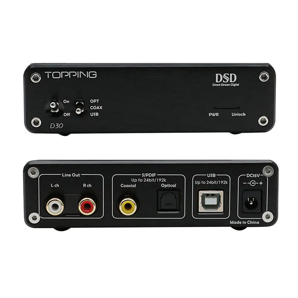 TOPPING D30 HiFi DAC аудио конвертер CS4398 USB XMOS ЦАП 24Bit 192 кГц коаксиальный оптоволоконный Декодер Усилитель