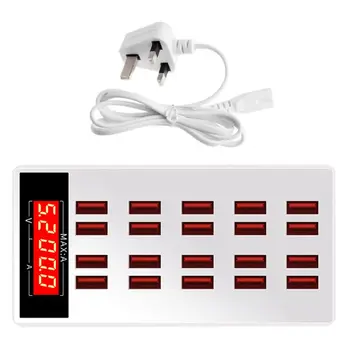 

20-Ports 100W USB Hub Mobile Phone Charger With LED Display Power Adapter Charging Dock Station for iPhone iPad Samsung Huawei X
