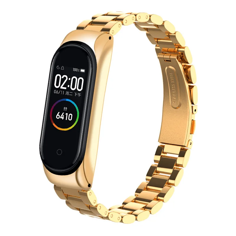 Correa para Xiaomi Mi Band 5 6 7 NFC Pulsera de metal global para Mi Band 4  Correa Pulsera de acero inoxidable para Miband 7 Correa - AliExpress