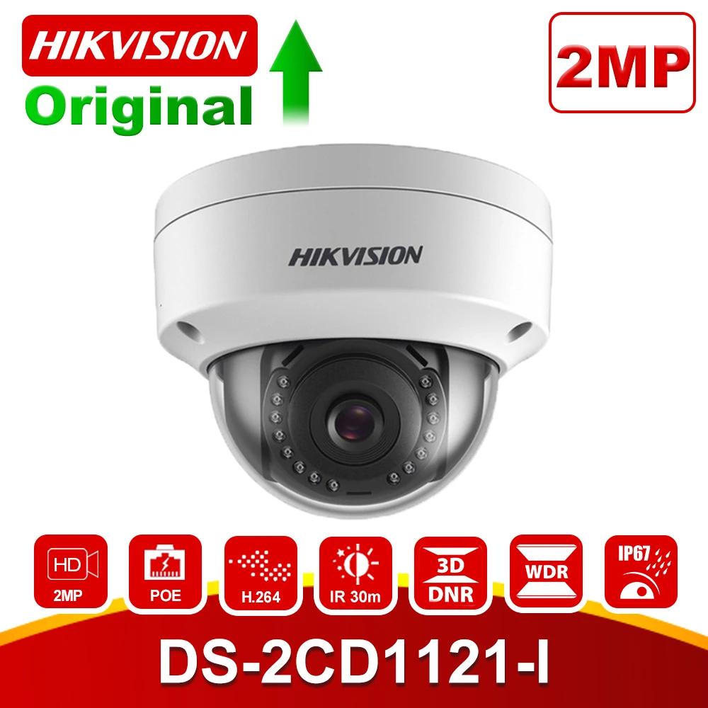 Hikvision Camera DS-2CD1123G0-I 2MP IP POE Dome 1080P H.265 IR30m IP67 4mm lens