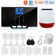 Système d'alarme de sécurité domestique intelligent, wi fi, GSM, 433MHz, capteur infrarouge, sans fil, application Tuya, méthode de codage EV1527, Smartlife