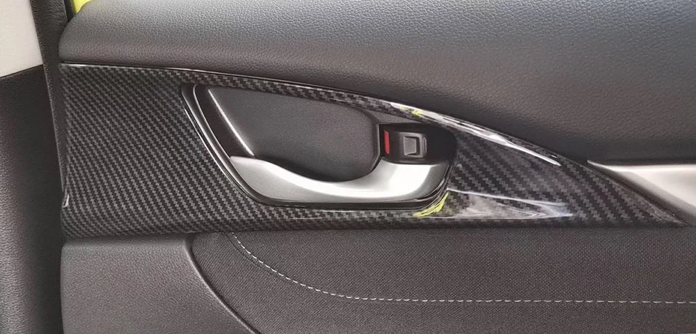 Межкомнатные дверные ручки чаши Крышка для Honda Civic углеродного волокна стиль