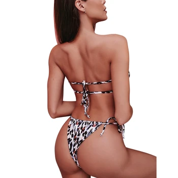 

Polka Dot Bathing Suit Women Leopard Bikini Sets Strapless Swimsuit Brazilian Biquini Beach Monokini Swimwear