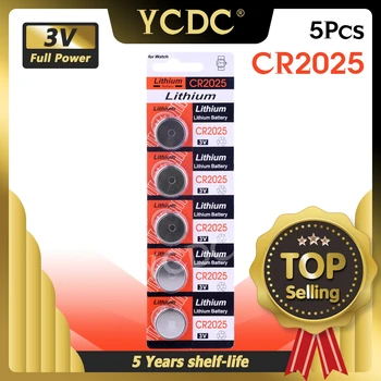 

Cheap 5 Pcs pilha 3V Lithium Coin Cells Battery CR2025 BR2025 DL2025 KCR2025 bateria 2025 L12 pile watch batteries