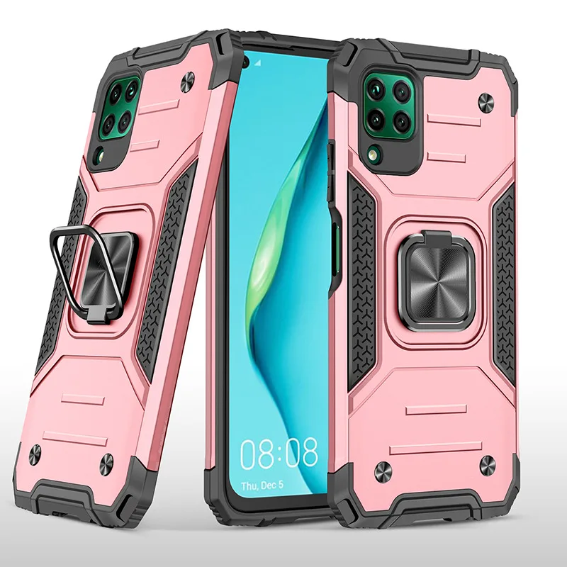 for Huawei P40 Lite Armor Shockproof Case for Huawei P 40 Lite Drop Protective Defender Magnet Holder Ring Case Cover phone belt pouch Cases & Covers