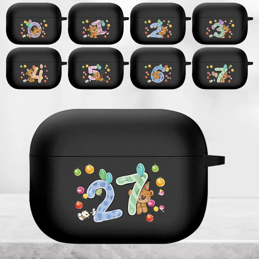 

For Apple AirPods Pro Bear Number Pattern Silicone Cases Protective Earphone Cover for Apple AirPod S Pro A2084 A2083