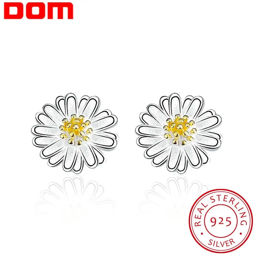 

DOM Women Earrings 925 Sterling Silver Dazzling Small Daisy Flower Stud Earrings for Women Girls Sterling-Silver-Jewelry SVE059