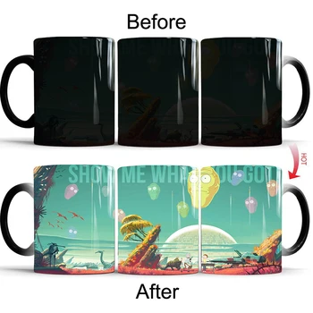 

1Pcs New 350ml Cartoon Rick and Morty Color Changing Mugs Milk Coffee Ceramic Cups Best Gift for Family Children Kids Friends