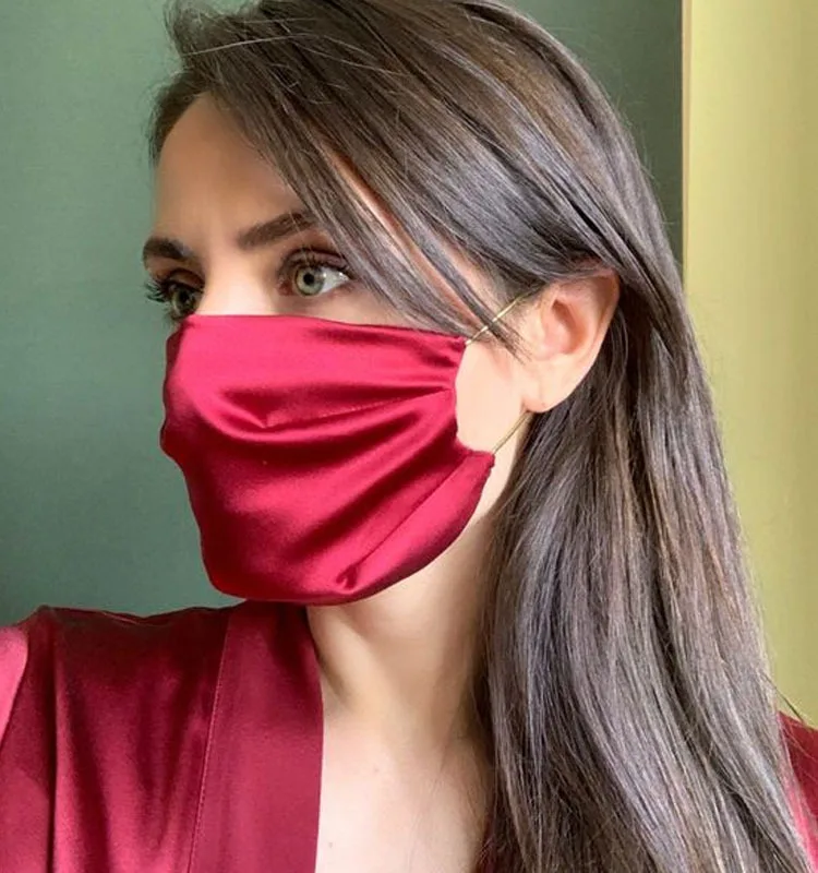 Black/ White/ Red/ Pink Silk Satin Wedding Mask Bride or Groom Fabric Face Masks Fashion Bridal Lace Satin Wedding Guest Mask