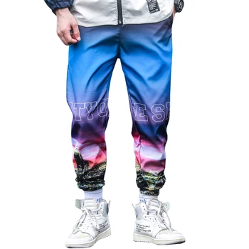 

Spring Fashion New Pants Men Hip Hop Harem Pants Mens Streetwear Gradient Pattern Pants Joggers Causal Trousers Male Brand Pants
