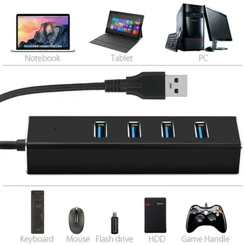 

4 Usb3.0 Interface Hub Dm-Hb83 Durable Aluminum Alloy 4-Port High-Speed 5Gbps Transmission Overload Protection