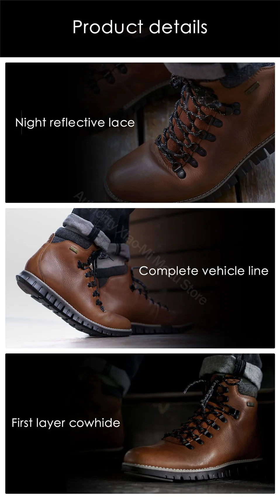 Xiaomi мужские Ботинки Зимняя обувь водонепроницаемая Нескользящая высокая эластичная Антибактериальная стелька носимая зимняя теплая обувь для бега