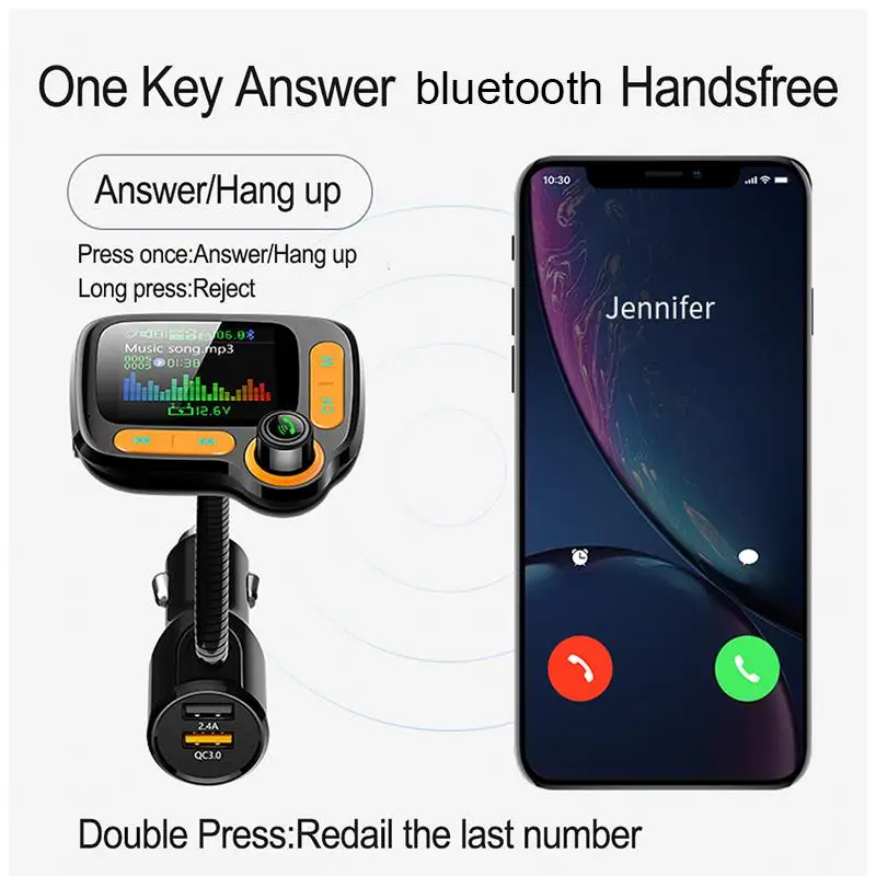 C86 QC3.0 быстрое зарядное устройство USB MP3 плеер автомобильный комплект громкой связи беспроводной bluetooth fm-передатчик TF AUX аудио приемник Surpport 64 ГБ