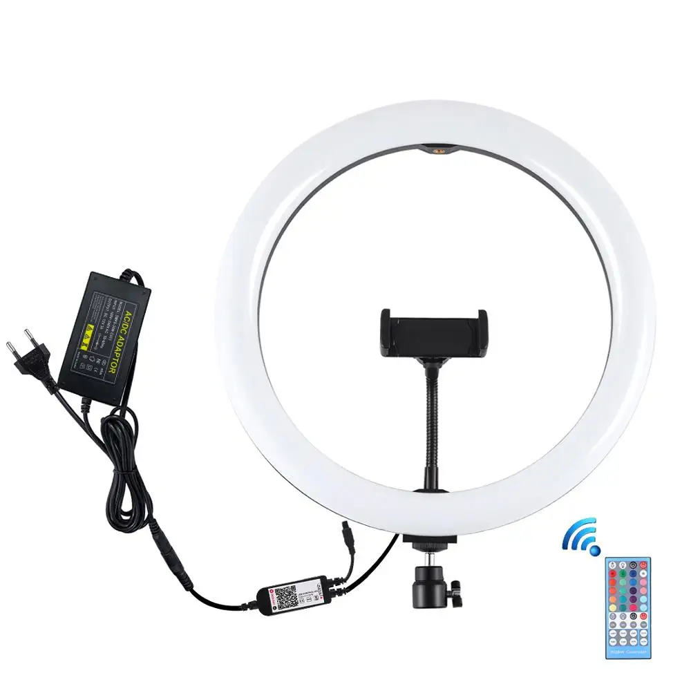 

12 inch LED Ring Light Phone Clip Light for Photography Dimmable RGB Selfie Ring Light WITHOUT Tripod for youtube TikTok Video