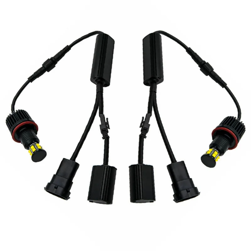 Автомобильные фары Angel Eye, 1 пара, Белый алюминиевый сплав, 6000 K, замена