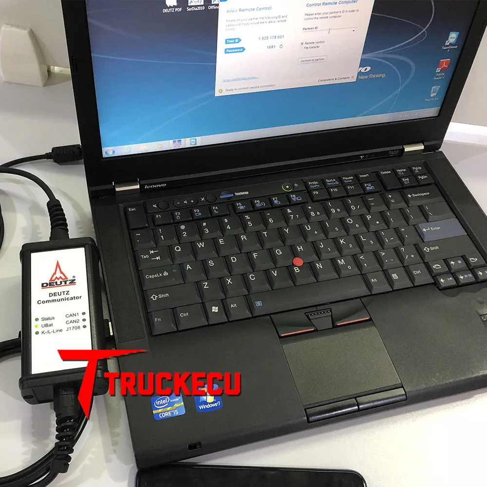 Диагностический комплект для Deutz DeCOM SerDia DEUTZ Communicator + thoughbook cf52 ноутбука HS