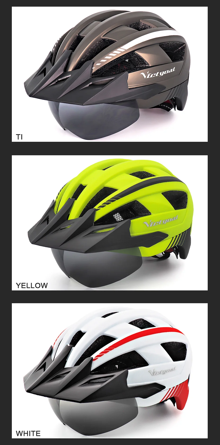 Victgoal велосипедный шлем светодиодный Moutain дорожный USB Перезаряжаемый светильник велосипедный шлем для мужчин солнцезащитный козырек поляризованные очки велосипедные шлемы