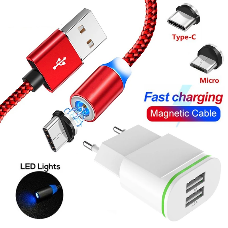 Магнитный Тип C Магнит Micro USB кабель для зарядного устройства для Xiaomi 8 9 9T MIX 2S 3 CC9 SE Redmi 6 6A 7 7A Note 7 Быстрая Зарядка телефона Зарядное устройство